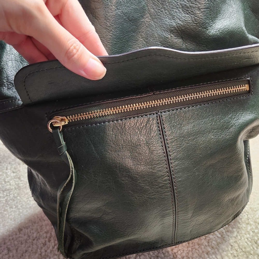 Rebecca Minkoff Jasper Hobo Leather Bucket Bag Hunter Green - Picture 4 of 15